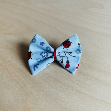 Barrette cheveux fille bleue clair, blancs et rouges - printemps, été, Lila